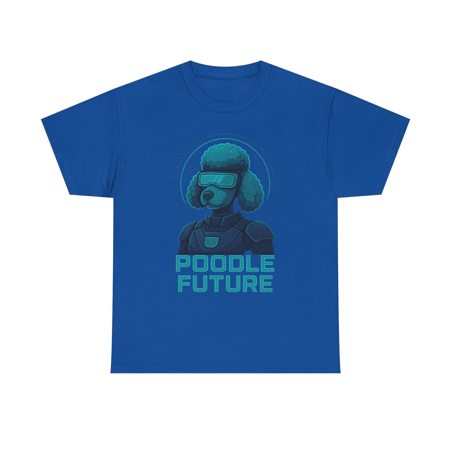 Poodle Future Graphic Tee, Unisex Heavy Cotton T-Shirt, Futuristic Dog Shirt, Pet Lover Gift, Casual Wear