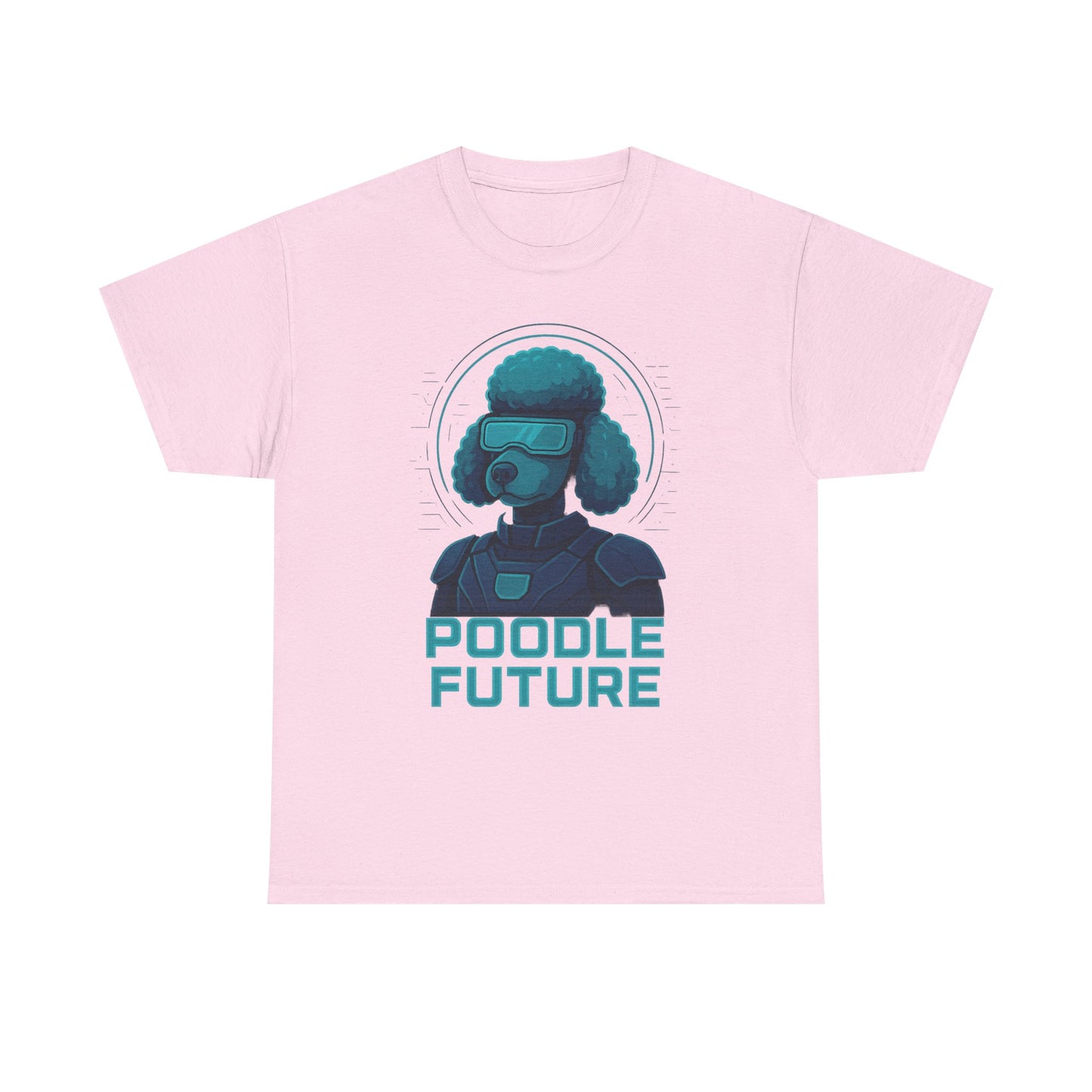 Poodle Future Graphic Tee, Unisex Heavy Cotton T-Shirt, Futuristic Dog Shirt, Pet Lover Gift, Casual Wear