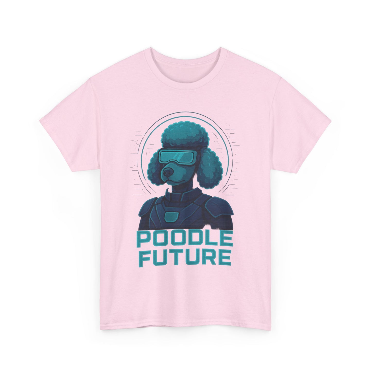 Poodle Future Graphic Tee, Unisex Heavy Cotton T-Shirt, Futuristic Dog Shirt, Pet Lover Gift, Casual Wear