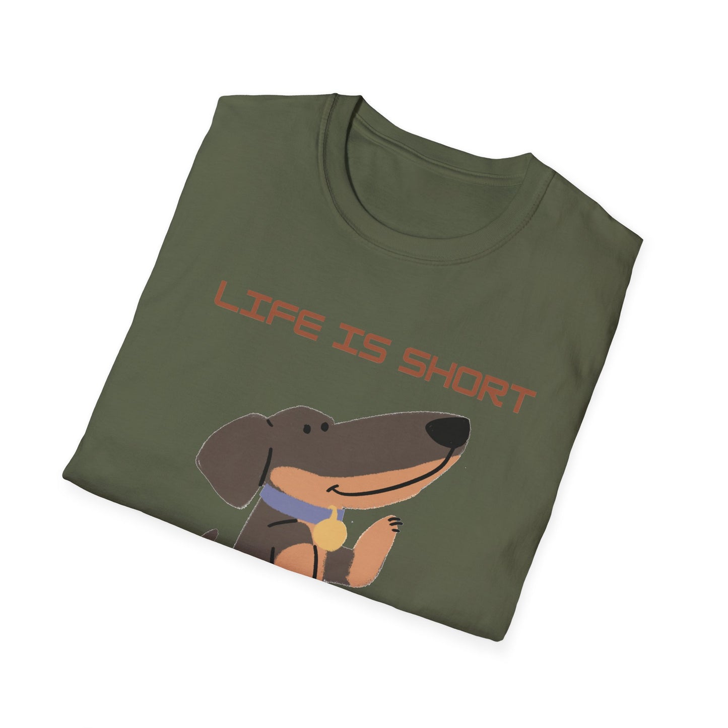 Life is Short: Get a Dog Unisex T-Shirt, Cute Dog Lover Gift, Animal Rescue Tee, Pet Adoption Shirt, Dog Themed Clothing