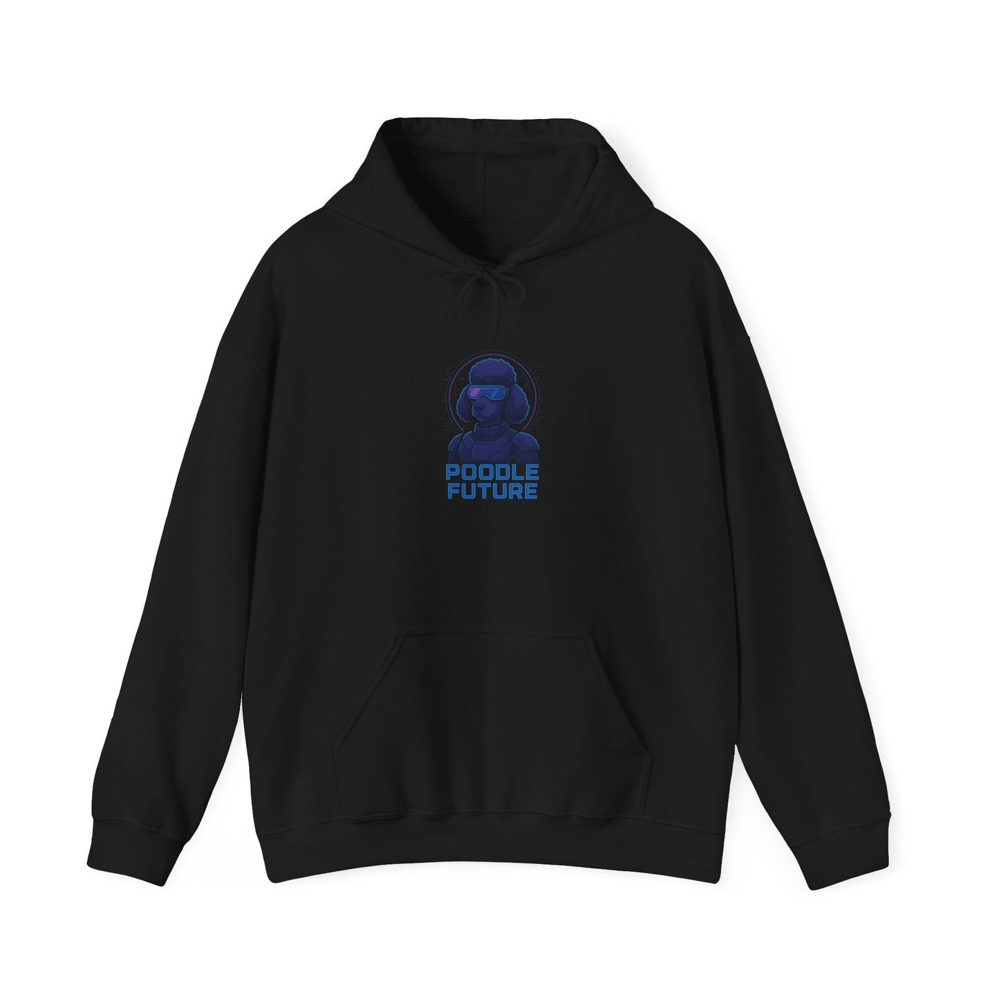 Unisex Heavy Blend™ Hoodie with 'Double Future' Design, Cozy Streetwear, Gift for Tech Lovers, Trendy Apparel, Casual Wear, Unisex Fashion