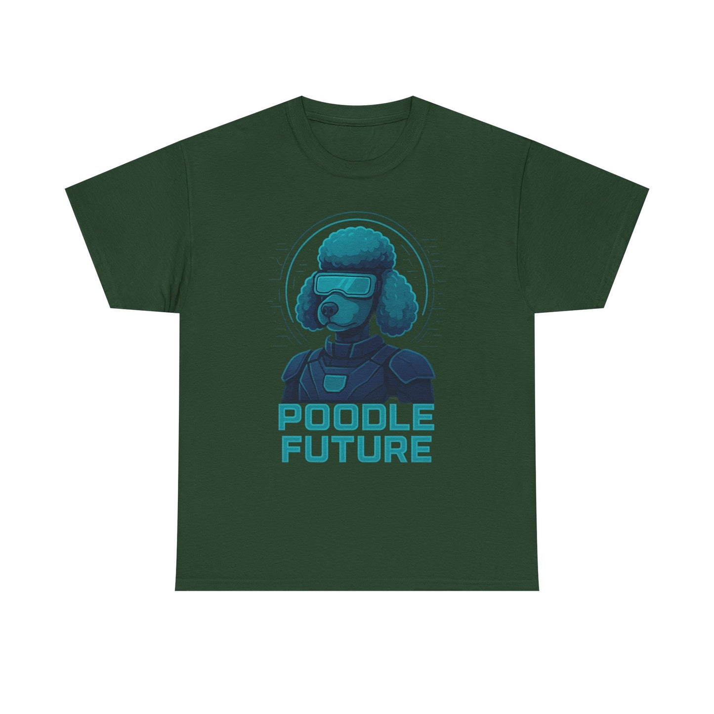 Poodle Future Graphic Tee, Unisex Heavy Cotton T-Shirt, Futuristic Dog Shirt, Pet Lover Gift, Casual Wear