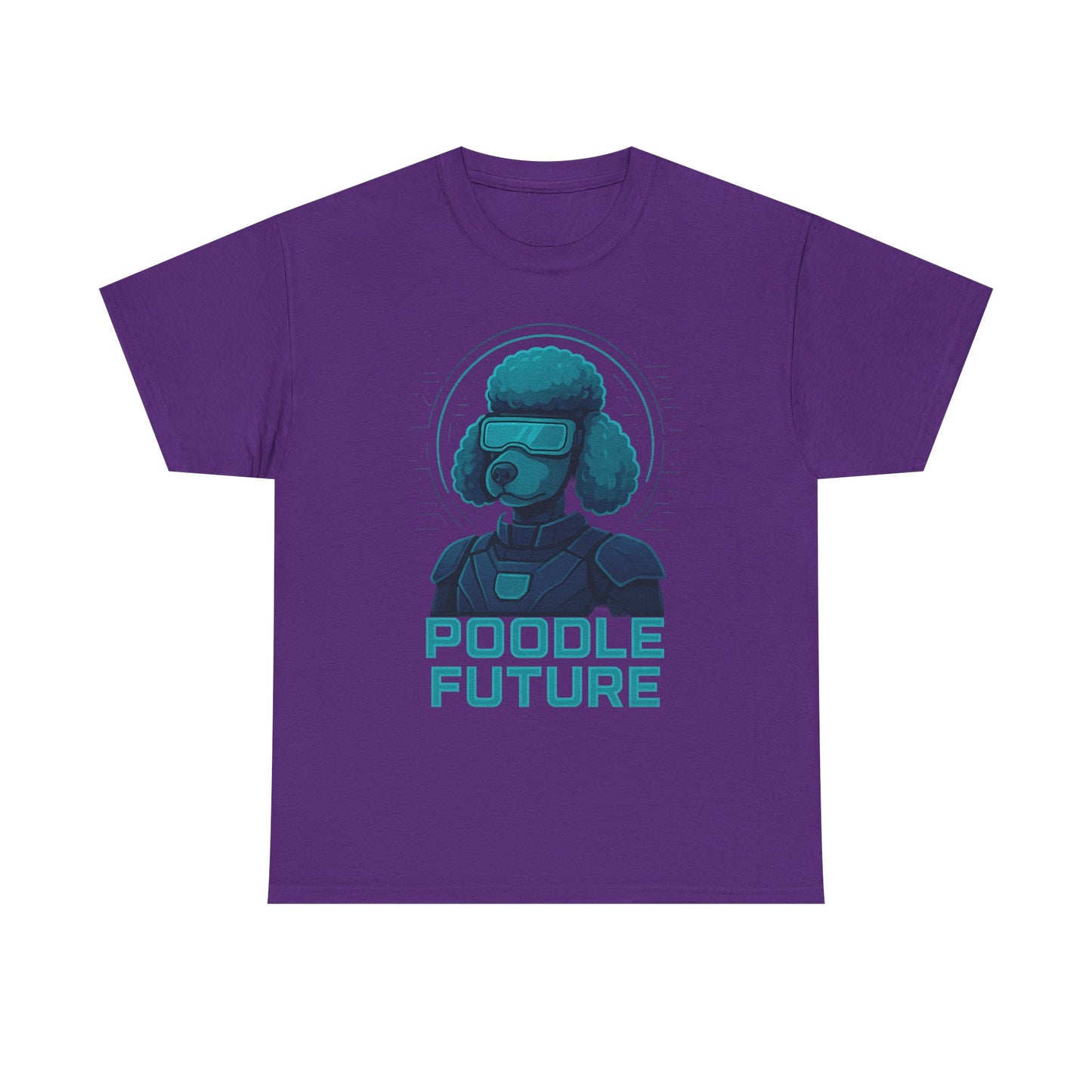Poodle Future Graphic Tee, Unisex Heavy Cotton T-Shirt, Futuristic Dog Shirt, Pet Lover Gift, Casual Wear