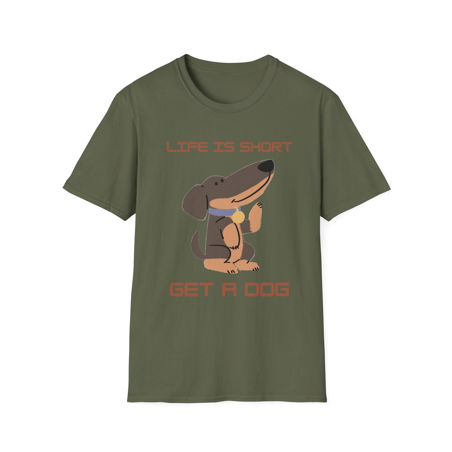 Life is Short: Get a Dog Unisex T-Shirt, Cute Dog Lover Gift, Animal Rescue Tee, Pet Adoption Shirt, Dog Themed Clothing