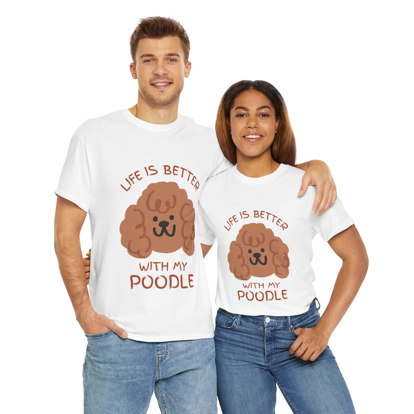 Life is Better with My Poodle Tee, Unisex Cotton Shirt, Dog Lover Apparel, Gift for Pet Owners