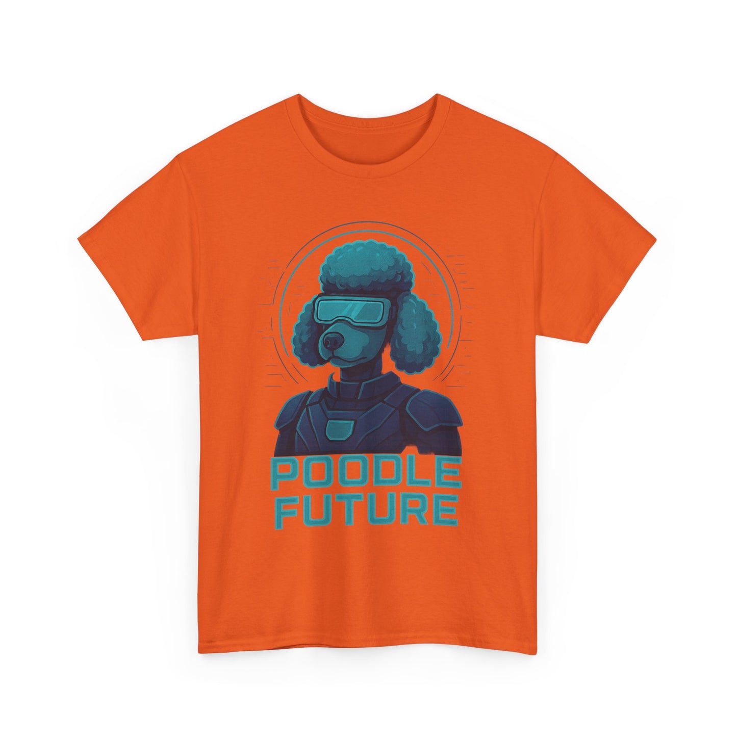 Poodle Future Graphic Tee, Unisex Heavy Cotton T-Shirt, Futuristic Dog Shirt, Pet Lover Gift, Casual Wear