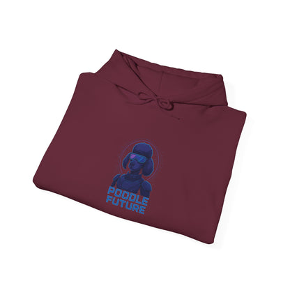Unisex Heavy Blend™ Hoodie with 'Double Future' Design, Cozy Streetwear, Gift for Tech Lovers, Trendy Apparel, Casual Wear, Unisex Fashion