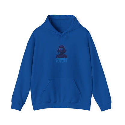 Unisex Heavy Blend™ Hoodie with 'Double Future' Design, Cozy Streetwear, Gift for Tech Lovers, Trendy Apparel, Casual Wear, Unisex Fashion