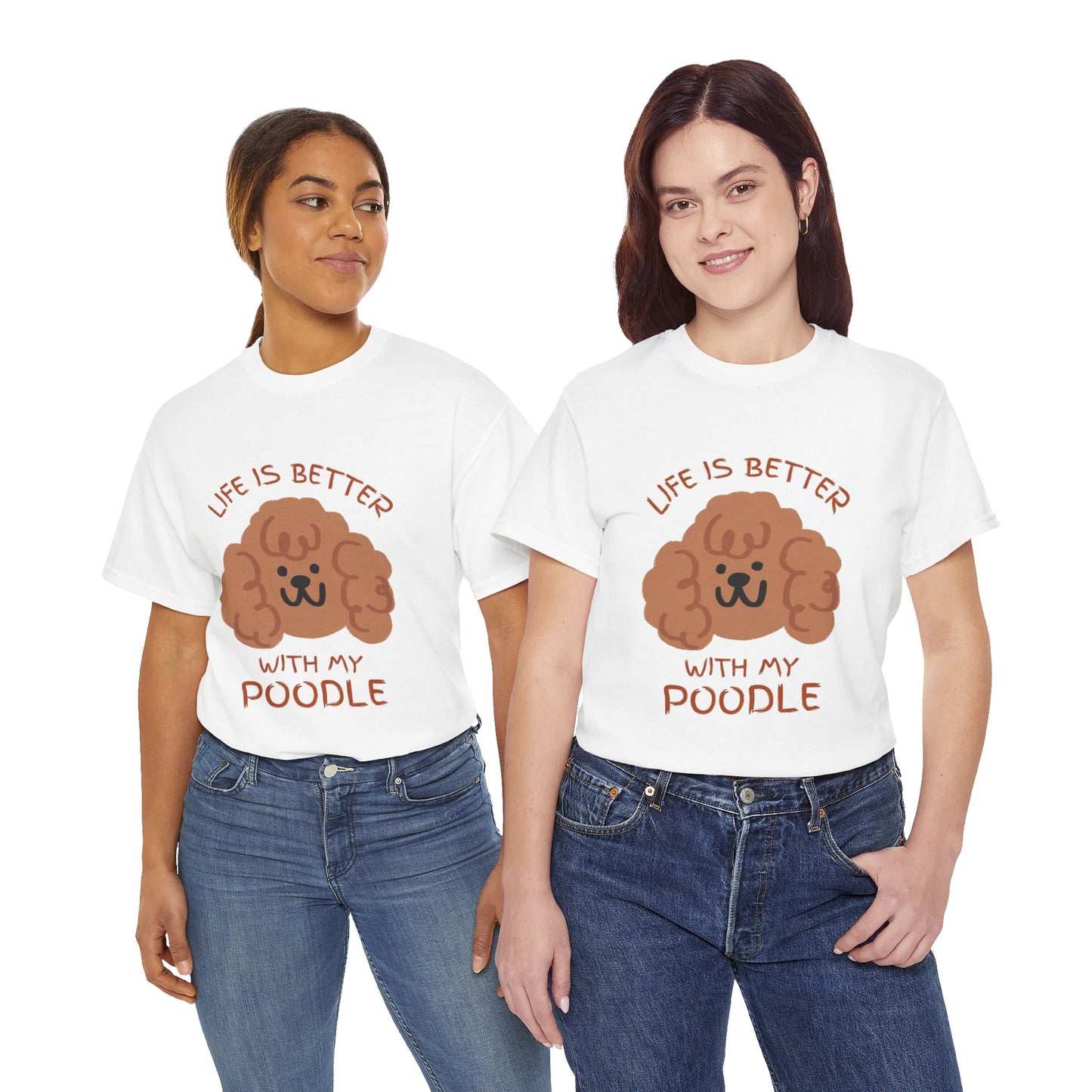 Life is Better with My Poodle Tee, Unisex Cotton Shirt, Dog Lover Apparel, Gift for Pet Owners