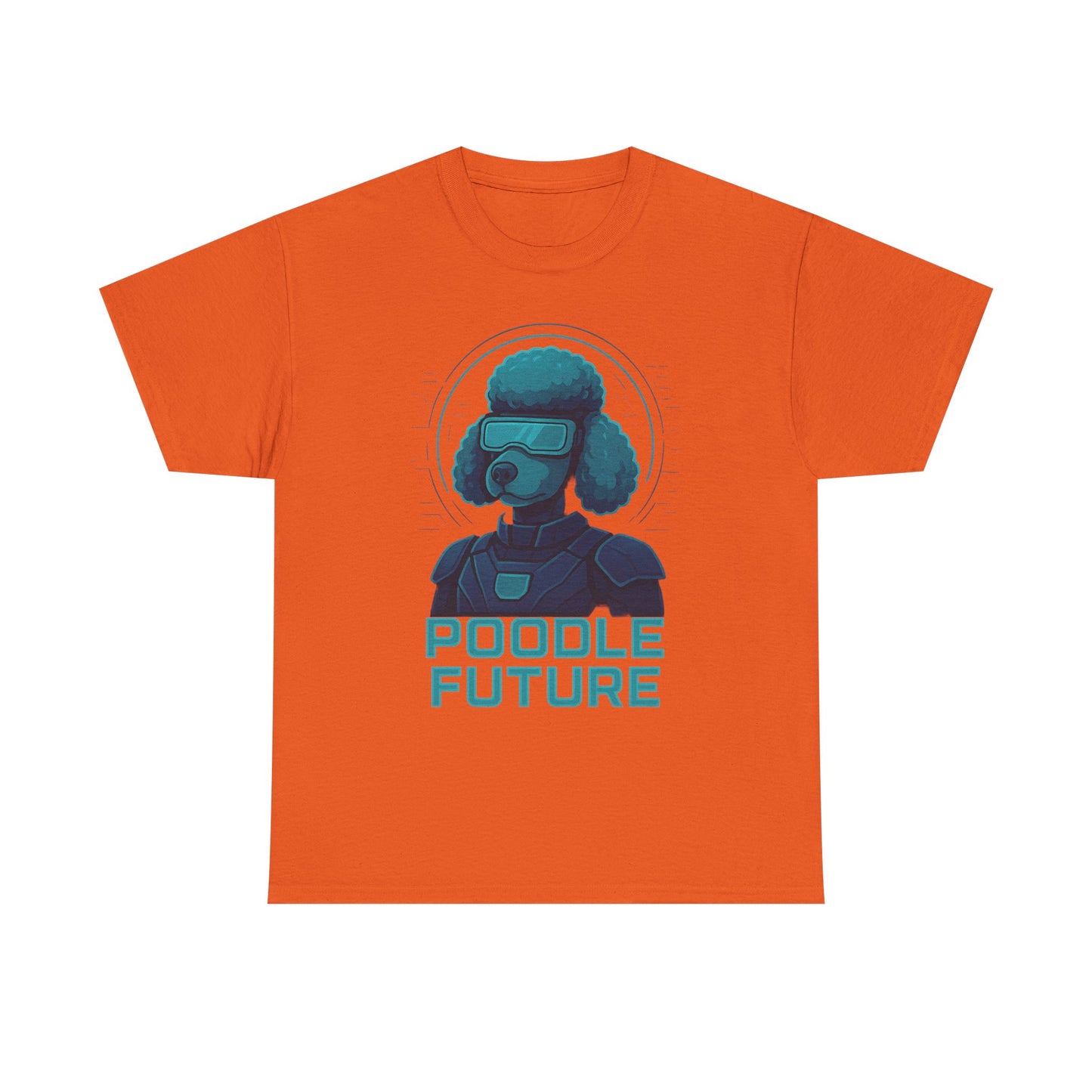 Poodle Future Graphic Tee, Unisex Heavy Cotton T-Shirt, Futuristic Dog Shirt, Pet Lover Gift, Casual Wear