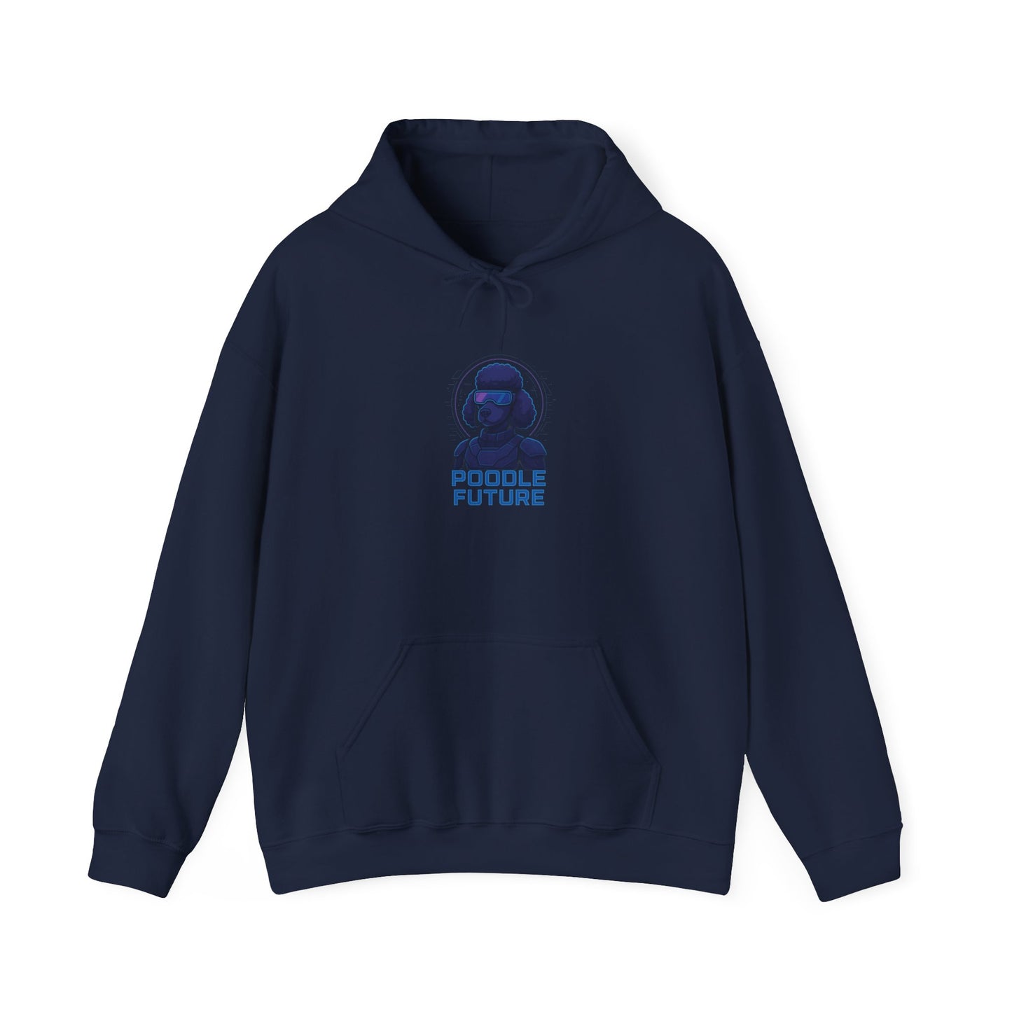 Unisex Heavy Blend™ Hoodie with 'Double Future' Design, Cozy Streetwear, Gift for Tech Lovers, Trendy Apparel, Casual Wear, Unisex Fashion