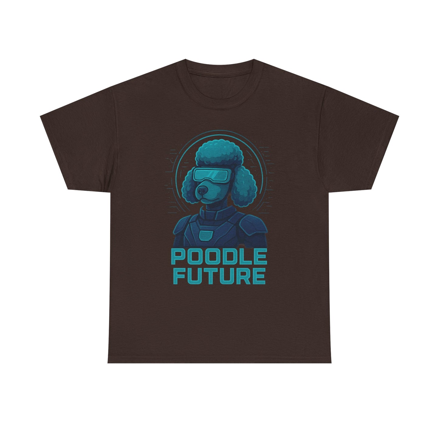 Poodle Future Graphic Tee, Unisex Heavy Cotton T-Shirt, Futuristic Dog Shirt, Pet Lover Gift, Casual Wear