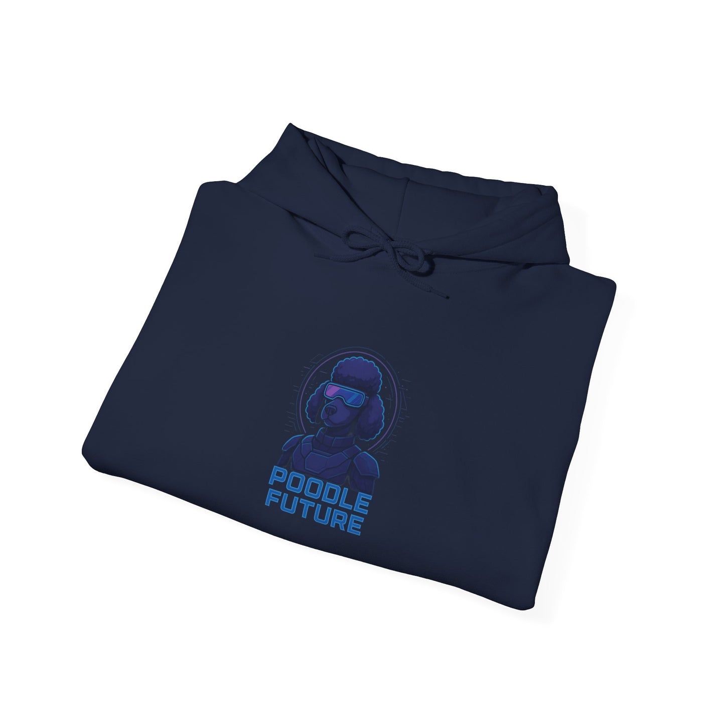 Unisex Heavy Blend™ Hoodie with 'Double Future' Design, Cozy Streetwear, Gift for Tech Lovers, Trendy Apparel, Casual Wear, Unisex Fashion
