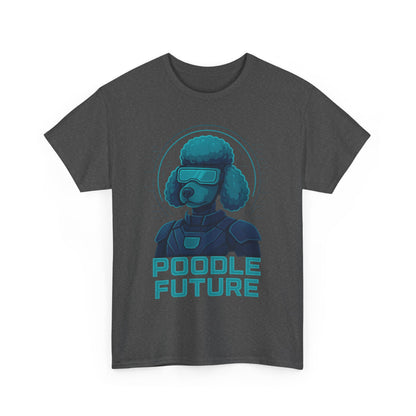 Poodle Future Graphic Tee, Unisex Heavy Cotton T-Shirt, Futuristic Dog Shirt, Pet Lover Gift, Casual Wear