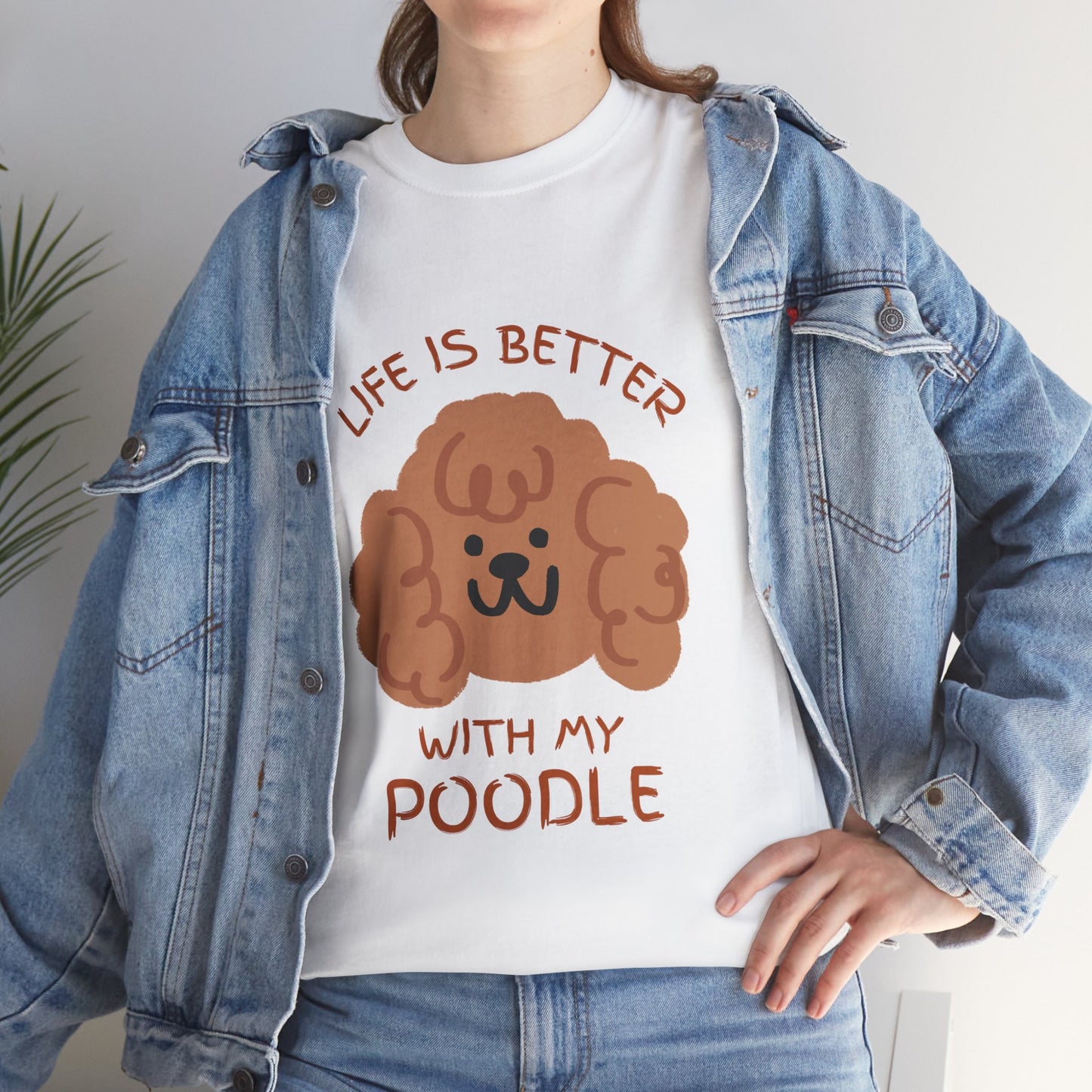 Life is Better with My Poodle Tee, Unisex Cotton Shirt, Dog Lover Apparel, Gift for Pet Owners