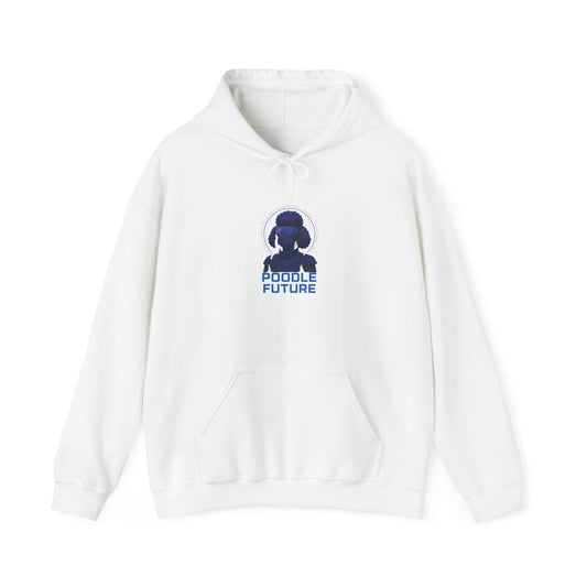 Unisex Heavy Blend™ Hoodie with 'Double Future' Design, Cozy Streetwear, Gift for Tech Lovers, Trendy Apparel, Casual Wear, Unisex Fashion