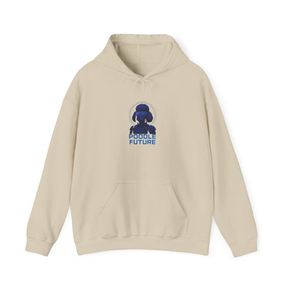 Unisex Heavy Blend™ Hoodie with 'Double Future' Design, Cozy Streetwear, Gift for Tech Lovers, Trendy Apparel, Casual Wear, Unisex Fashion