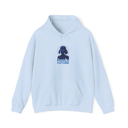 Unisex Heavy Blend™ Hoodie with 'Double Future' Design, Cozy Streetwear, Gift for Tech Lovers, Trendy Apparel, Casual Wear, Unisex Fashion