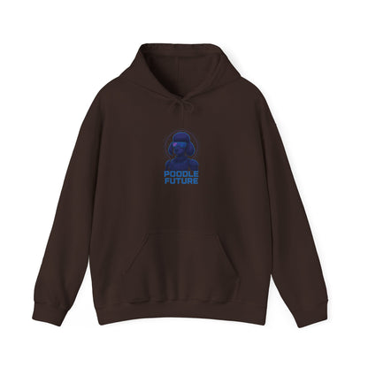 Unisex Heavy Blend™ Hoodie with 'Double Future' Design, Cozy Streetwear, Gift for Tech Lovers, Trendy Apparel, Casual Wear, Unisex Fashion