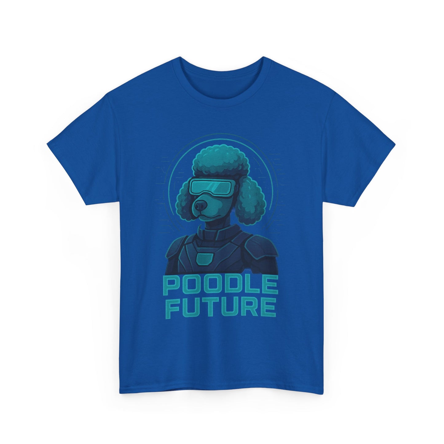 Poodle Future Graphic Tee, Unisex Heavy Cotton T-Shirt, Futuristic Dog Shirt, Pet Lover Gift, Casual Wear