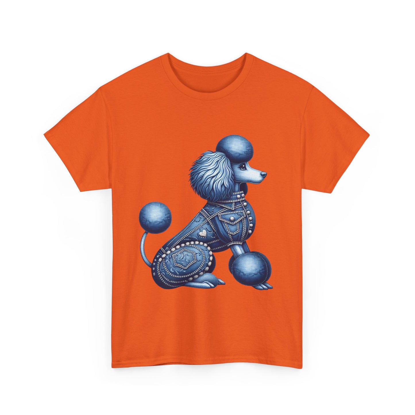 Blue Poodle Unisex Heavy Cotton Tee, Dog Lovers Gift, Fun Pet Apparel, Casual Outfit, Cute Animal Shirt