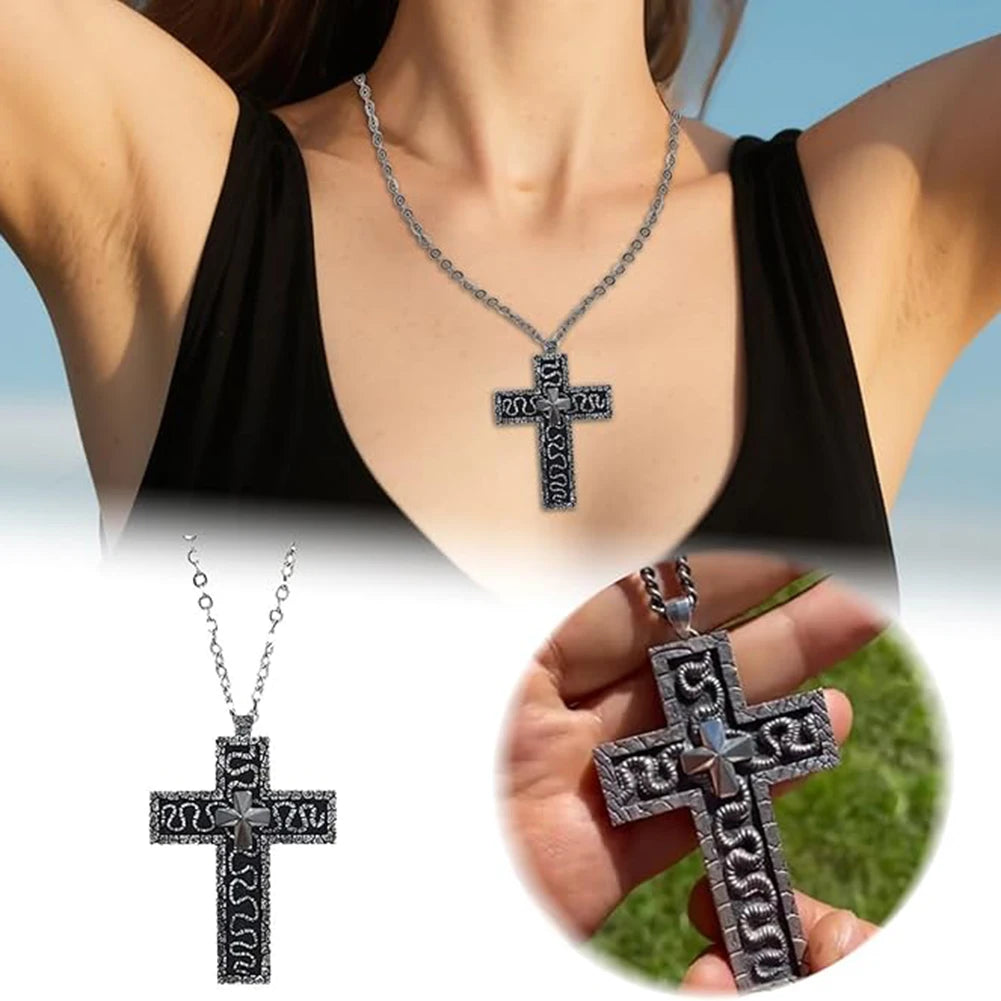3D Metal Thanos Inspired Gothic Pendant Necklace – Hidden Compartment Cross, Octopus Tentacle Design, Vintage Steampunk Jewelry